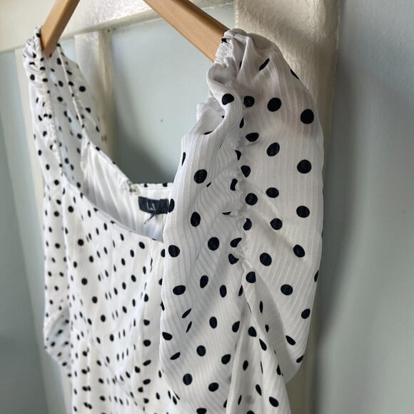 NWT Lulus Charmed and Classy Long Sleeve Polka Dot Dress - Picture 5 of 10